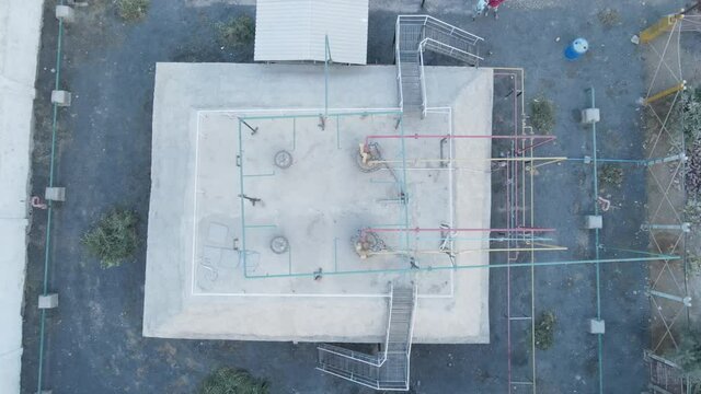 aerial shot of LPG gas cylinder plant