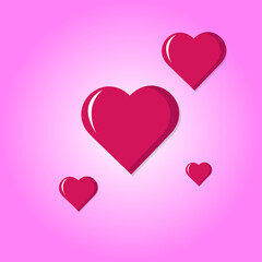 Hearts on pink gradient background. Good for Poster, T-Shirt, Graphic Design, Print and others.