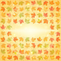 Autumn background with fallen maple leaves.