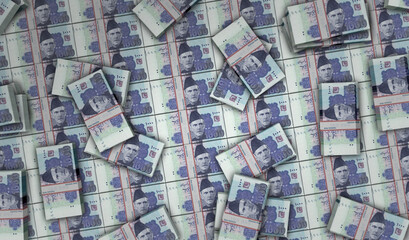 Pakistani rupee money banknotes pack illustration