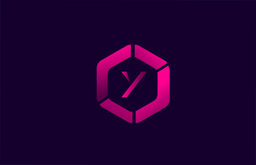 Y polygon blue pink alphabet letter logo icon design for company and business. Suitable for a trendy or stylish polygonal logotype