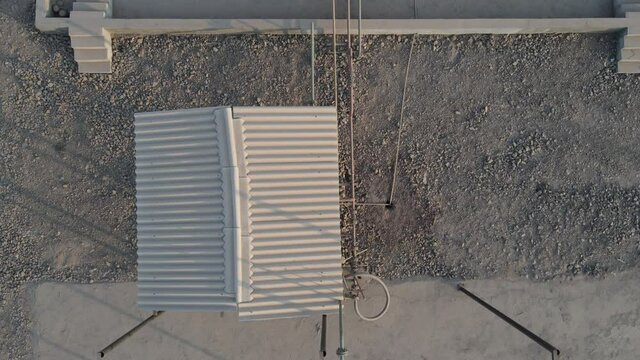 aerial shot of LPG gas cylinder plant