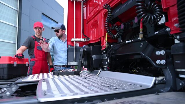 Trucker and Professional Truck Mechanic