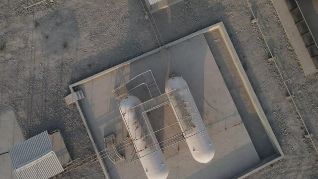 aerial shot of LPG gas cylinder plant