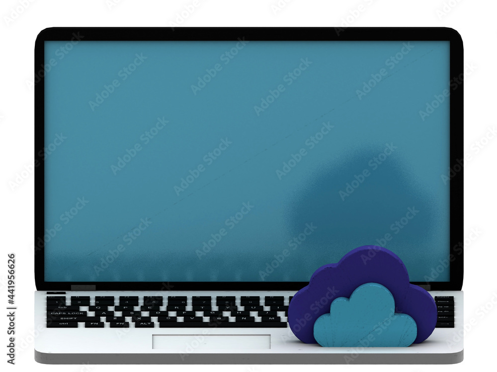 Aufkleber 3d cloud computer network and internet communication concept.
