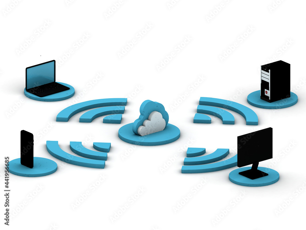 Poster 3d rendering network.