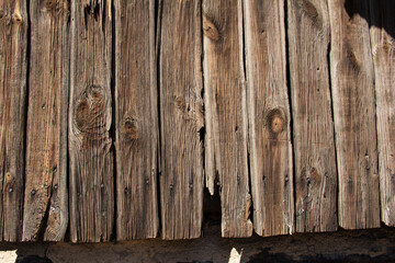 Background with a texture of old brushed boards with a clear pattern of fibers.