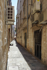 Fototapeta na wymiar Croatia, Dubrovnik - narrow street in old port city