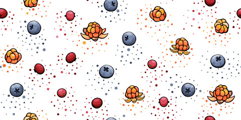 north berries seamless pattern