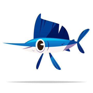 recommend clip art: Cartoon swordfish vector isolated illustration