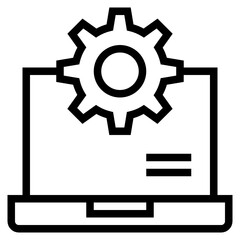 laptop simple line icon