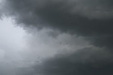 Storm gray clouds close up