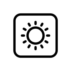 Sun brightness icon with square style