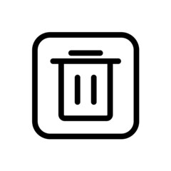 Trash icon with square style