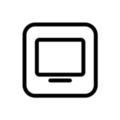 Monitor icon with square style