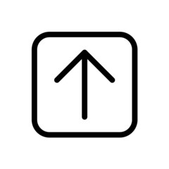 Up arrow icon with square style