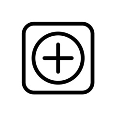 Obraz premium Plus add icon with square style