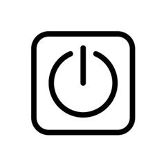 Power button icon with square style