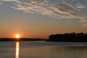 sunset over the river