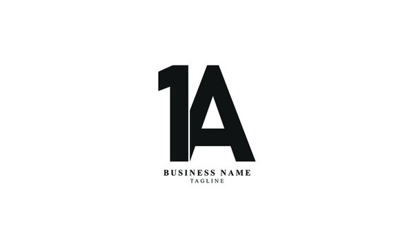 1A, A1,  Abstract initial monogram letter alphabet logo design