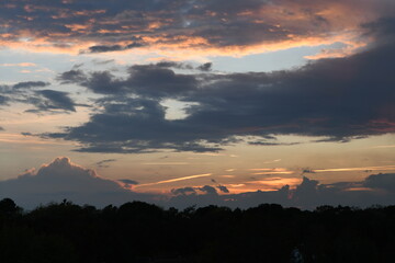 sunset over the city