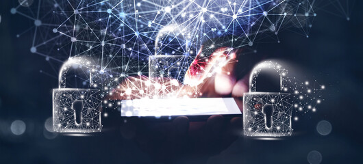 Set up cybersecurity technology protection concept.