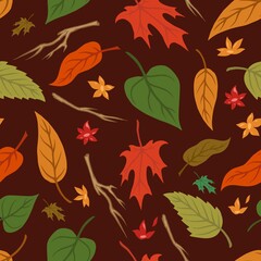 Natural colorful vintage seamless pattern