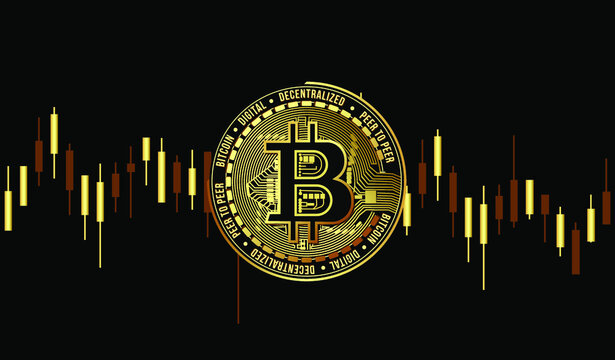 Bitcoin growth statistics. Vector illustration