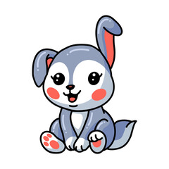 Obraz na płótnie Canvas Cute little rabbit cartoon sitting