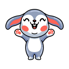 Cute happy little rabbit cartoon