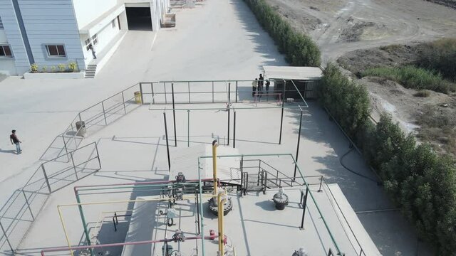 aerial shot of LPG gas cylinder plant