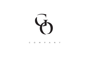 Initial GO logo design vector