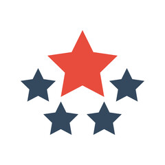 5 stars vector icon, customer product rating or feedback