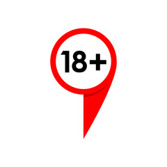 18+ age limit map vector mark