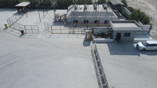 aerial shot of LPG gas cylinder plant