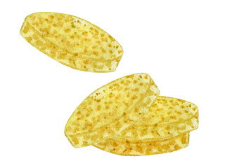 Sponge for face washing watercolor clip art isolated on white background