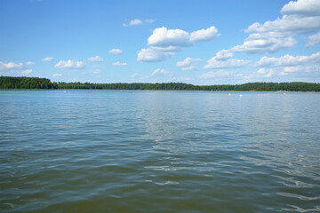 beautiful water landscape lake and blue sky