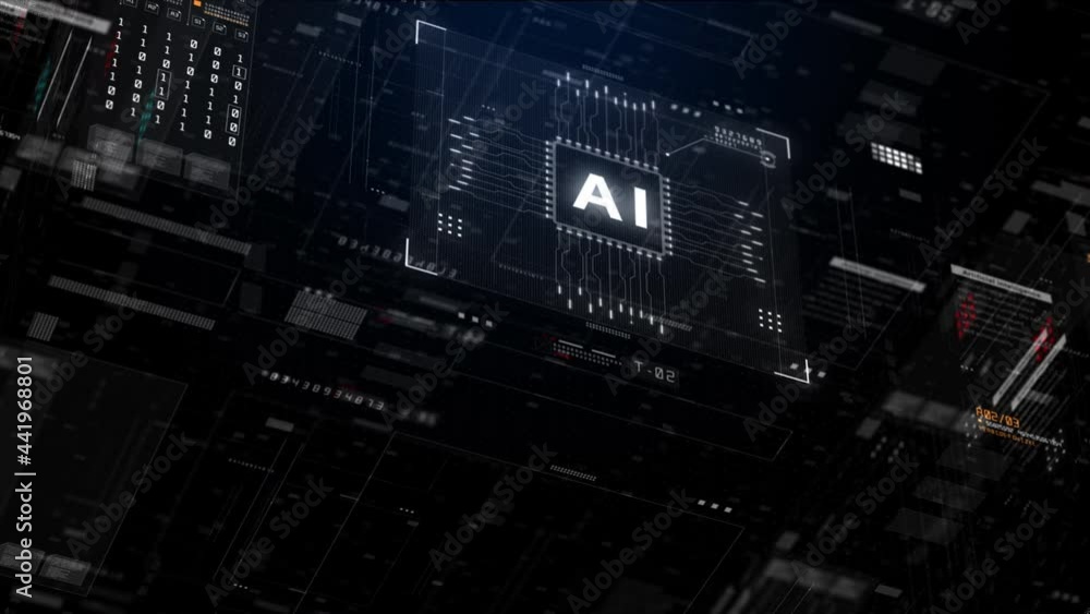Aufkleber artificial intelligence ai. future technology concept visualization. big data transmission connectio