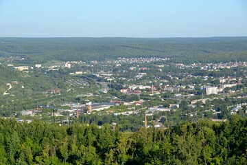 Panorama of the city of Zhigulevsk in the national park "Samara Luka"