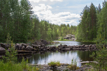 Fototapeta na wymiar Beautiful natural lakes of Karelia