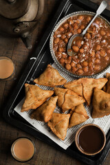 Snacks, Indian Cuisine, Rustic Setup