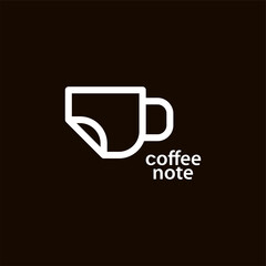 coffee and paper line art monoline style for cafe restaurant library website logo design