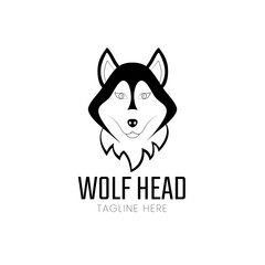 husky dog head logo icon illustration