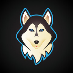 husky dog head esports gaming logo