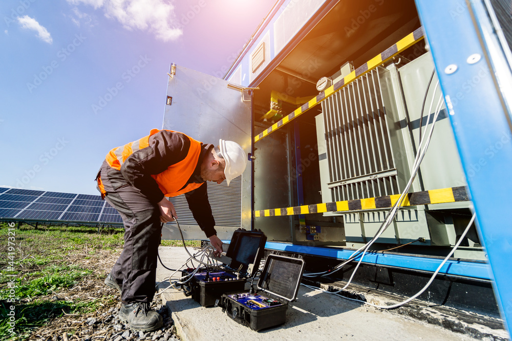 Wall mural execution of electrical measuring works on the power transformer