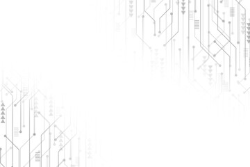 Abstract white background with copy space. Technology circuit board texture