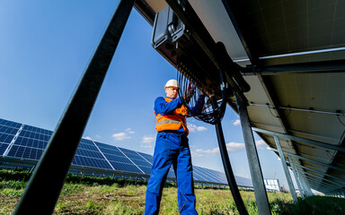 The inspector checks the actual output voltage level of inverter