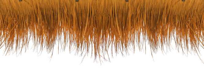 Thatching straw roof isolated on white background.with clipping path - Powered by Adobe