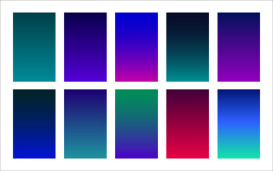 Galaxy color palette gradient backgrounds set