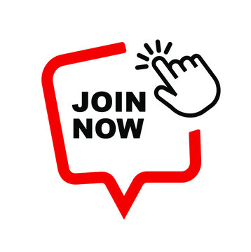 join now sign on white background